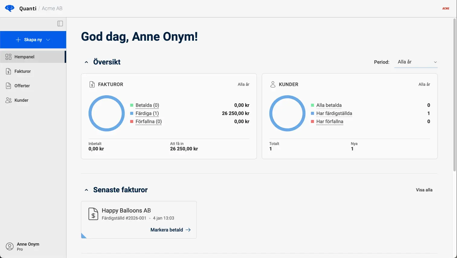 Quanti:s webbplats skärmbild